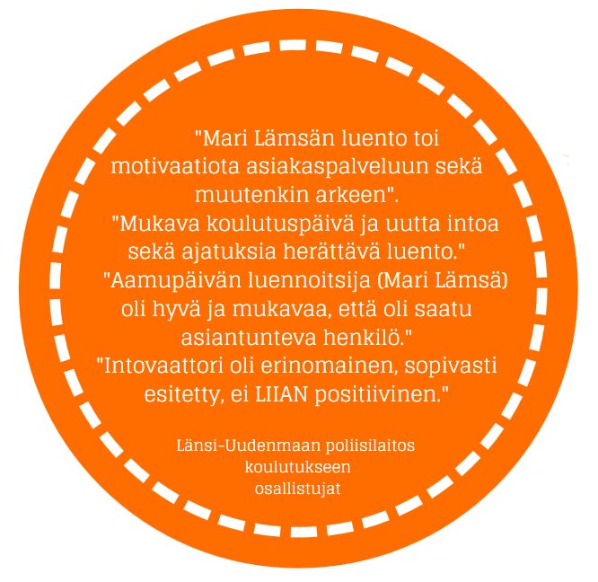 Palautetta L&auml;nsi-Uudenmaan poliisilaitoksella toteutetuista Intovaattorin koulutuksista