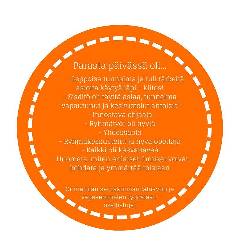 Palautetta Orimattilan seurakunnan vapaaehtoisty&ouml;ntekij&ouml;ille toteutetusta Intovaattorin koulutuksesta